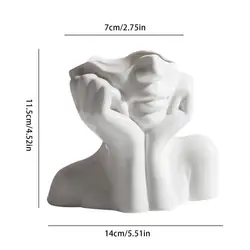 Nordic creative Ceramic Flower Vase Art Woman Body Shape Succulent Plant Pot Cabin Decor Tabletop floor vase For Living Room