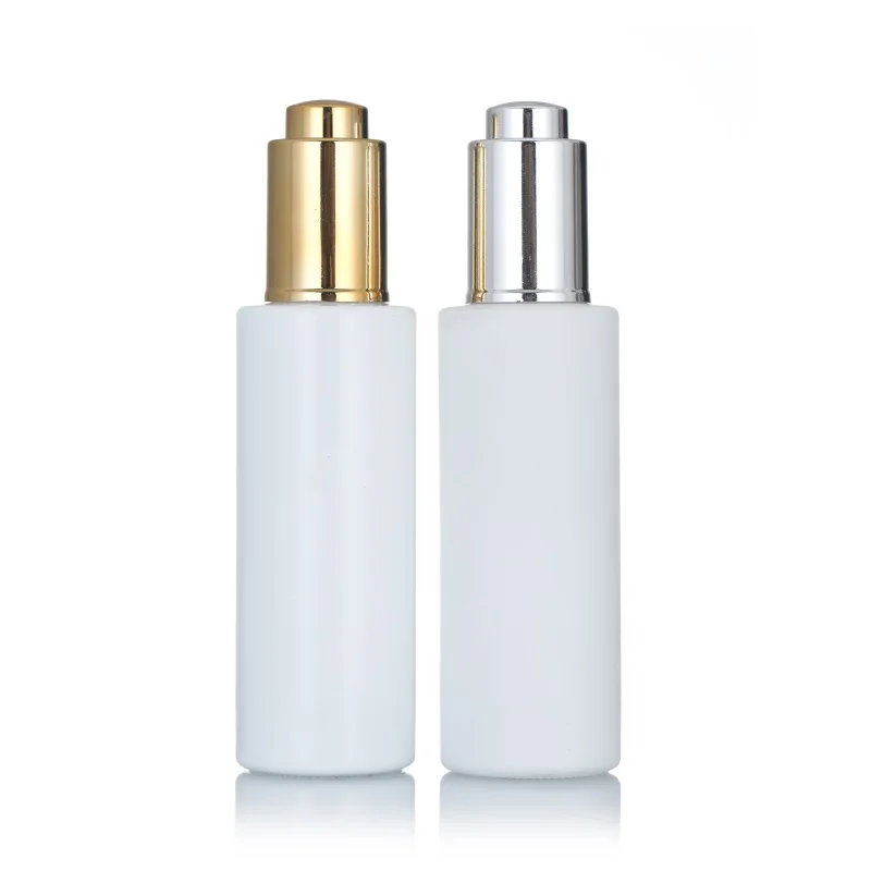 Flat Shoulder Ceramics White Porcelain Dropper Bottle 30ml 50ml 60ml 100ml 120ml Attar Perfume Essential Oil Glass Spray Bottle