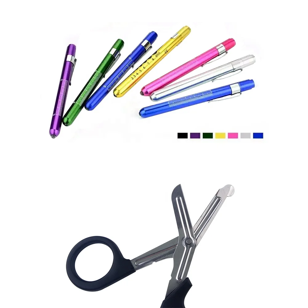 Home Family Health Care Hot Selling Combo Set Medical Penlight with Trauma Shear