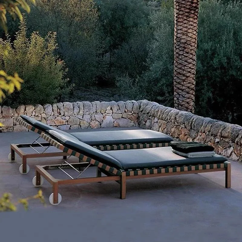 Swimming Poolside teak wood Beach Sun Lounger