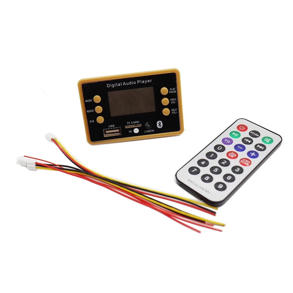 Mp3-декодер с Bluetooth 5 0 В 12 модуль декодирования WMA WAV слот для TF-карты/USB/FM-пульт дистанционного управления автомобильного USB MP3-плеера