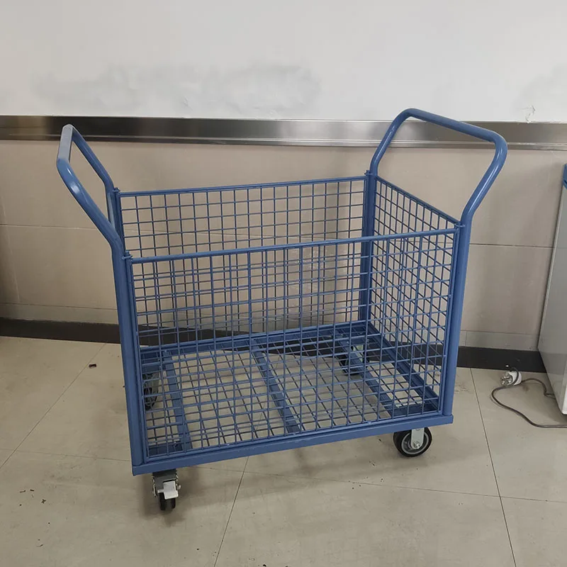 Safe and Reliable stackable logistic table trolley mesh logistics storage cage