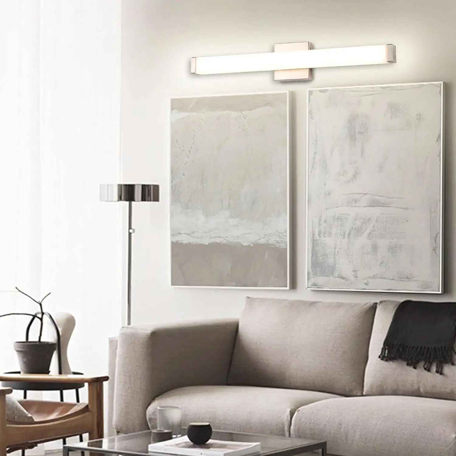 LED Vanity Lights Bar 30 Inch Bathroom Light Fixtures 20W Over Mirror Lighting Brushed Nickel Indoor Modern 3000K for Bedroom