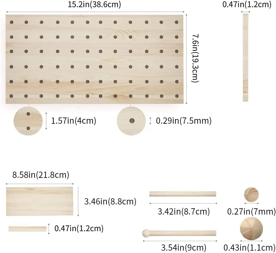 OEM/PDM Pegboard настенный органайзер панели деревянный подвесной pegboard