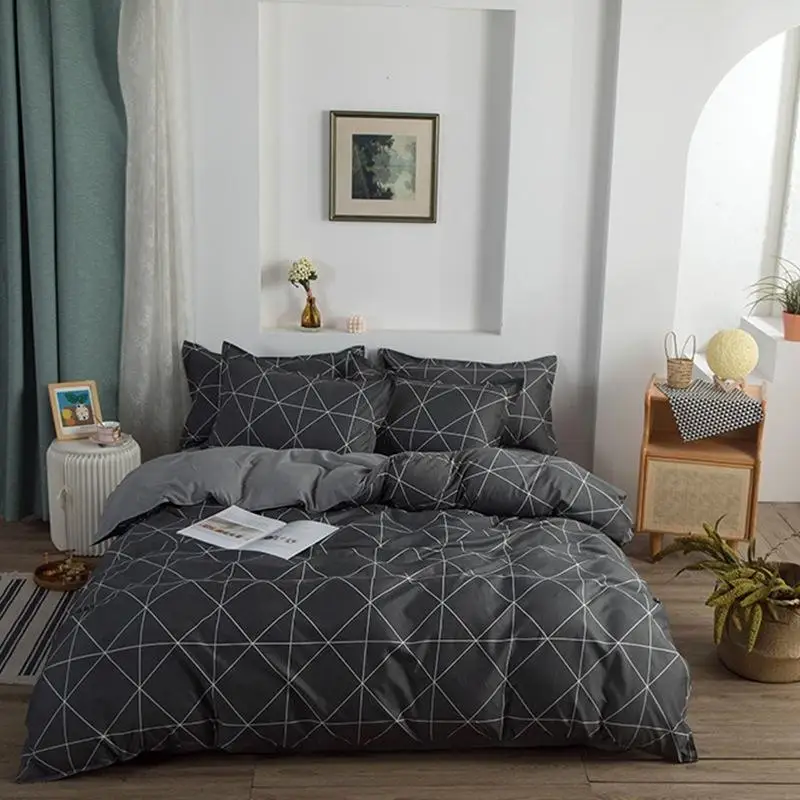 Five Star Hotel White Bedding Set 100% Polyester Bed Sheet Set Bed Linen Four-piece Bed Sheet 4 Piece Set Cotton Bedding Item 40