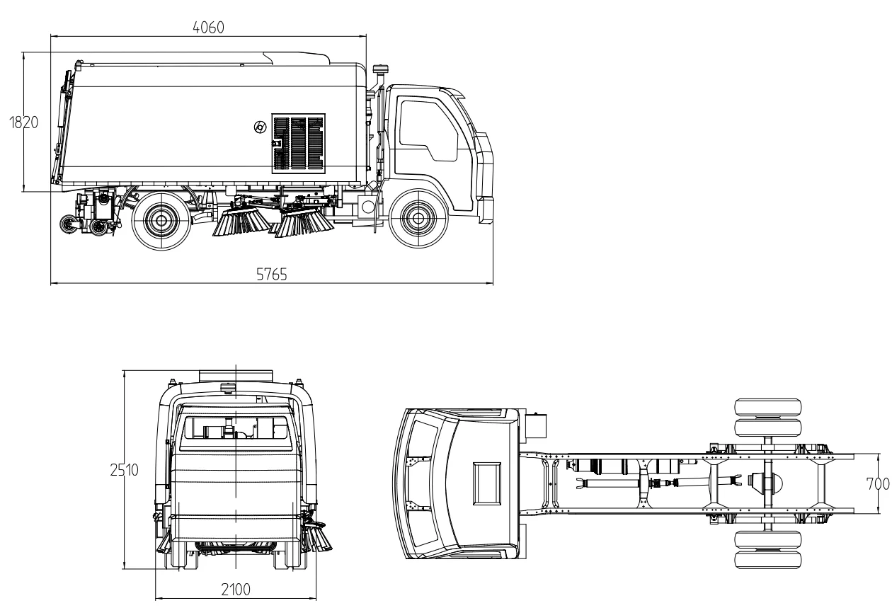 China  4x2 high pressure Road Sweeper Washer Cleaning Truck for road cleaning in industrial plants