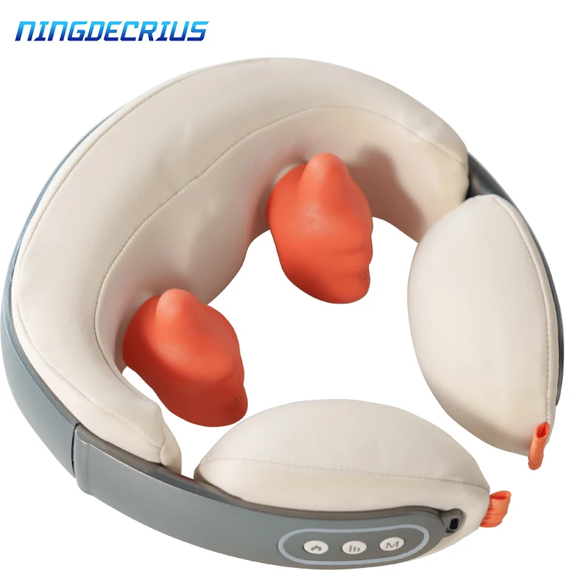 NINGDECRIUS 2024  Electric Smart  Cervical Vertebra Massager Kneading  Electric Shoulder  Wireless Neck Massager with Heat
