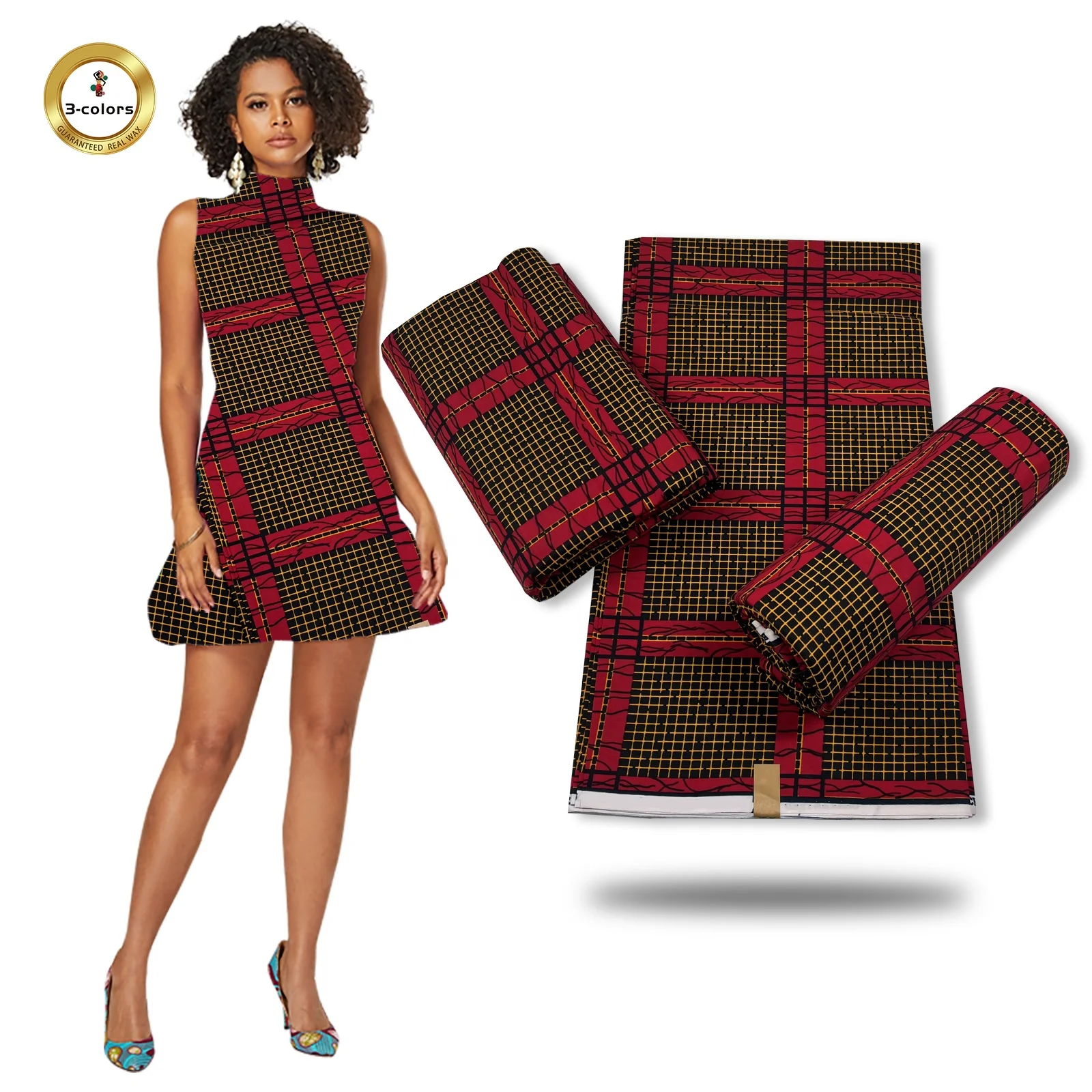 factory Custom Hot Selling  Wax Jersey Cotton Printed Fabric For Dress