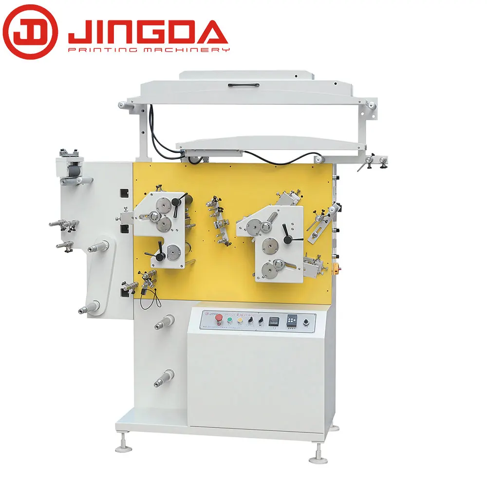 JR-1521 Jingda 3 Colors Roll to Roll Garment Wash Care Label Polyester Satin Ribbon Cotton Tape Flexo Label Printing Machine