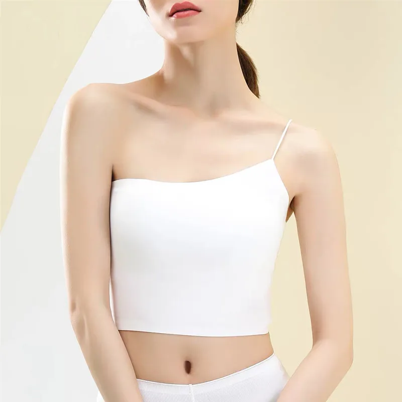 
New design Southeast Asia hot selling women ice silk underwear one piece seamless bra tube top camisole 