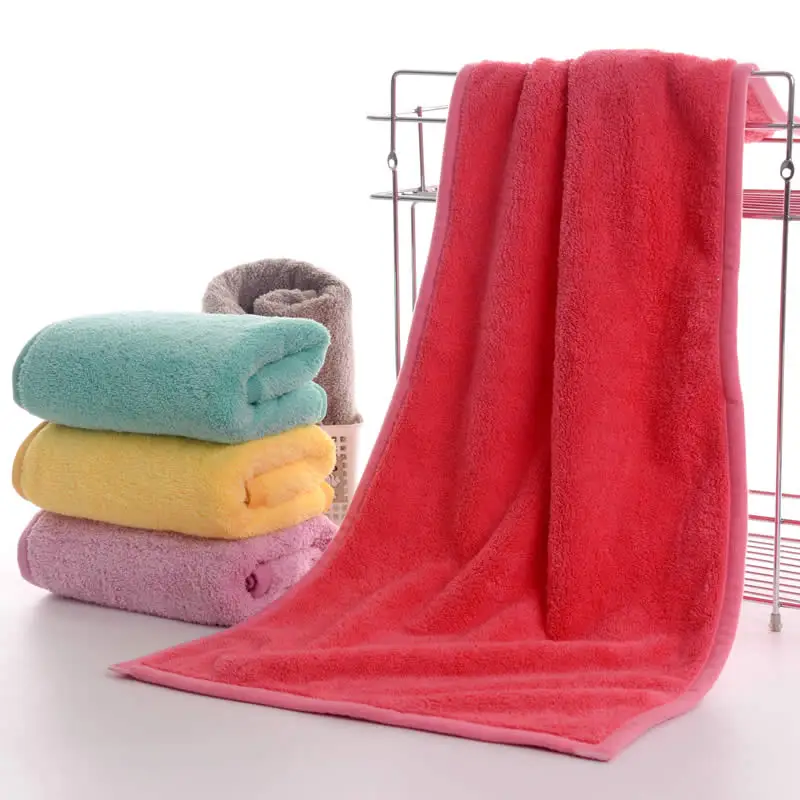 Factory Wholesale custom logo ODM Absorbent edge hair towel microfiber quick dry sport  coral fleece towel