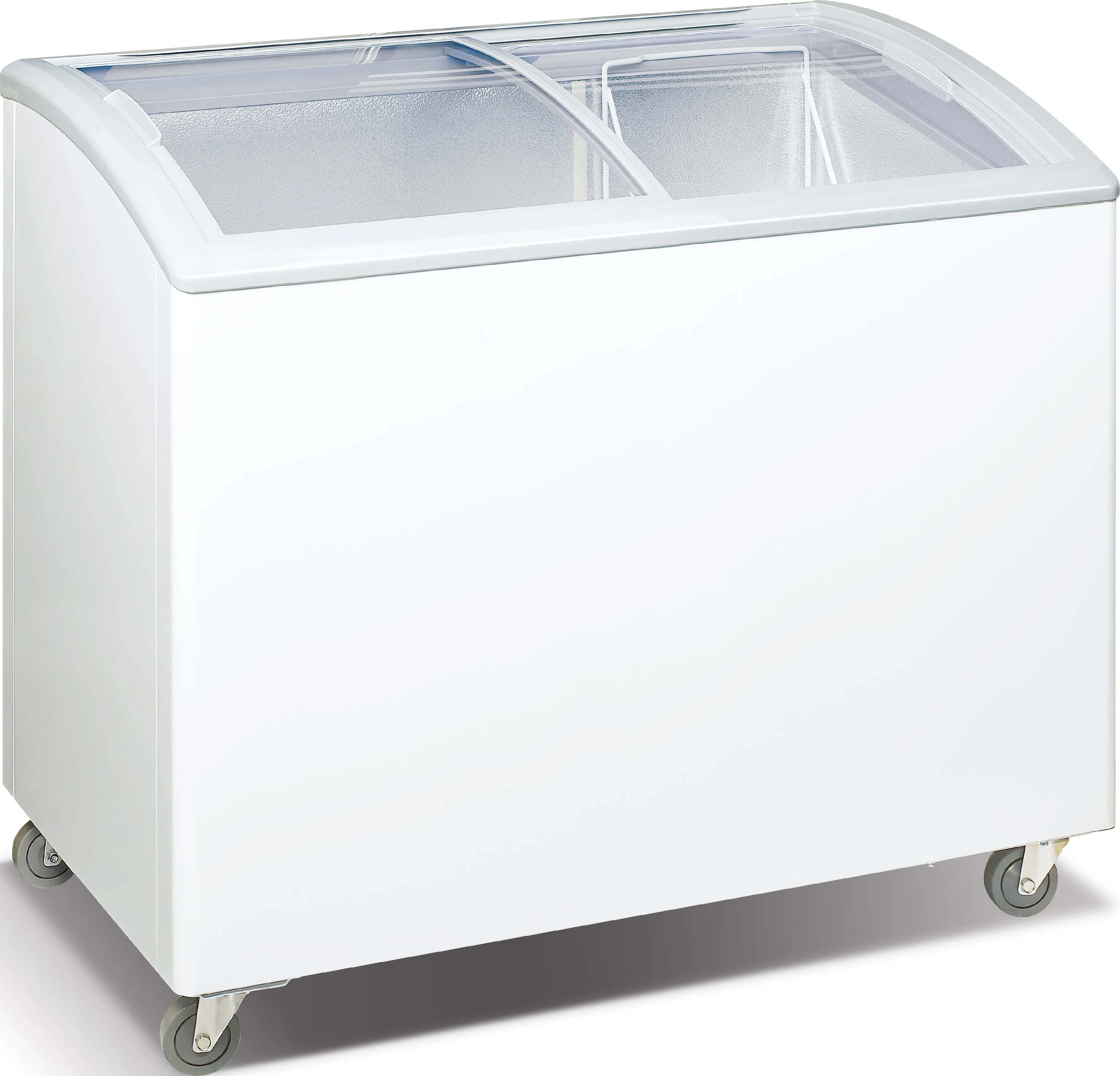 RI-150/155 л витрина для мороженого морозильная камера хранения продажа 2 крышки с закаленным и низким коэффициентом излучения изогнутая Передняя