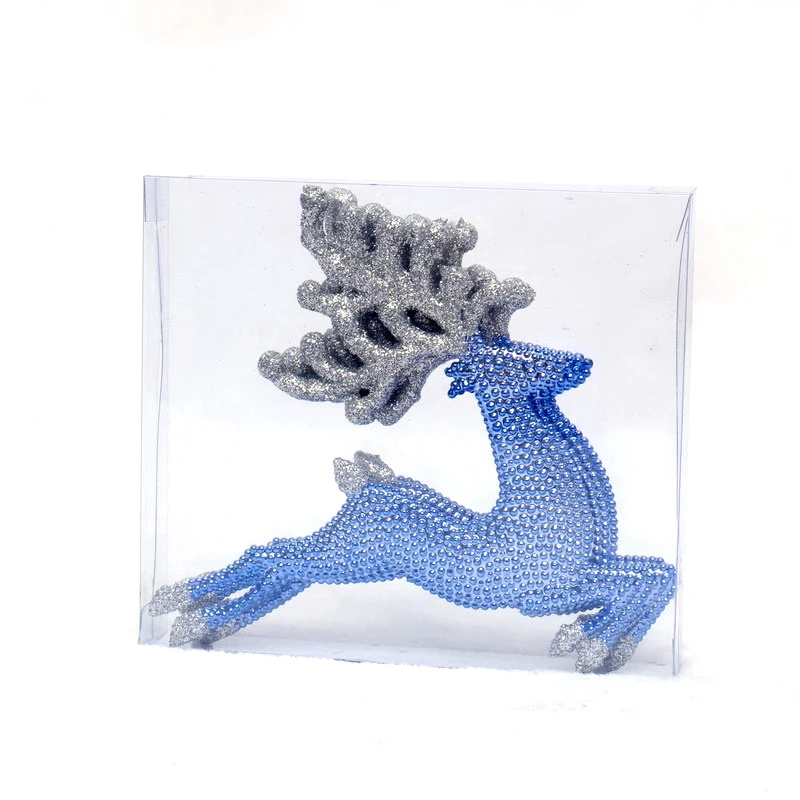 Ice blue transparent painted Central Stick cloth strip PET ball with foam beads plastic ball ornament
