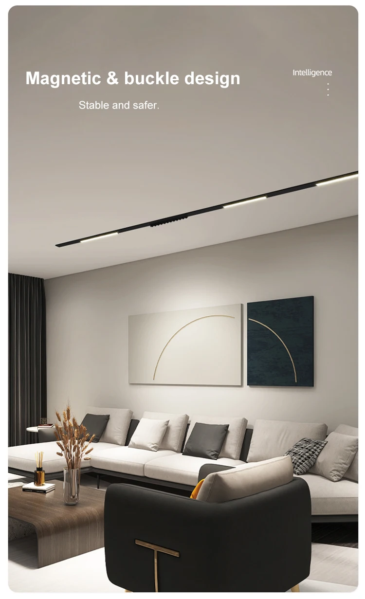 Ultra Thin Low voltage DC48v dali dimmable track lighting system adjustable led magnetic track light