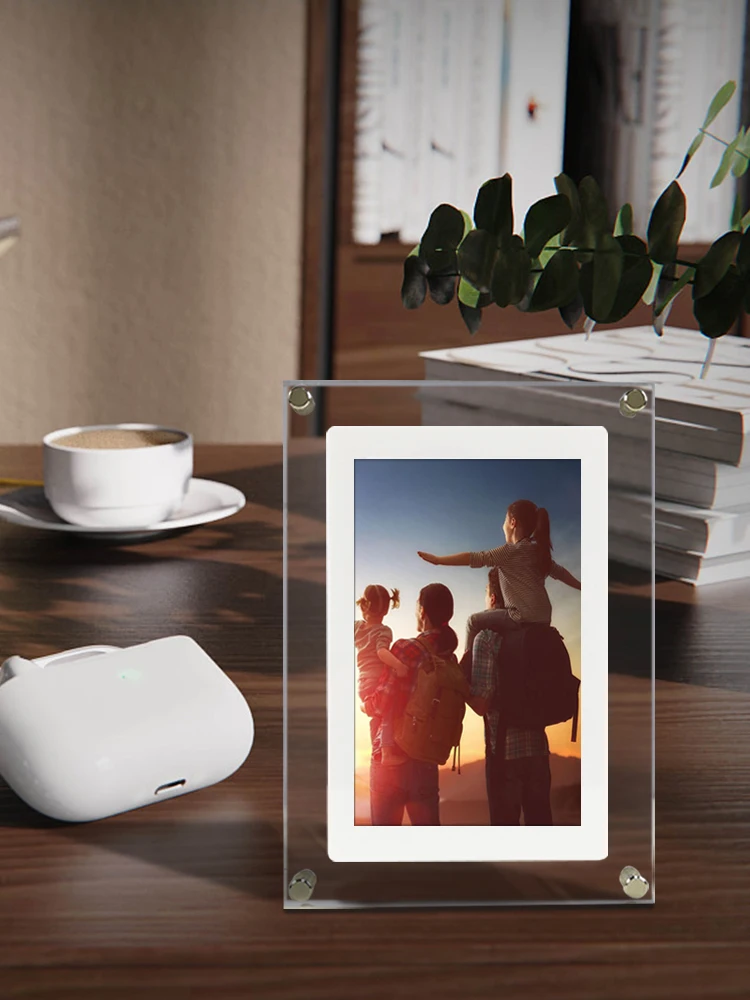 NFT Display 5inch Acrylic Digital Photo Frame With Built in Re-chargable li-battery and 1G Memory For Client Video Play In Loop
