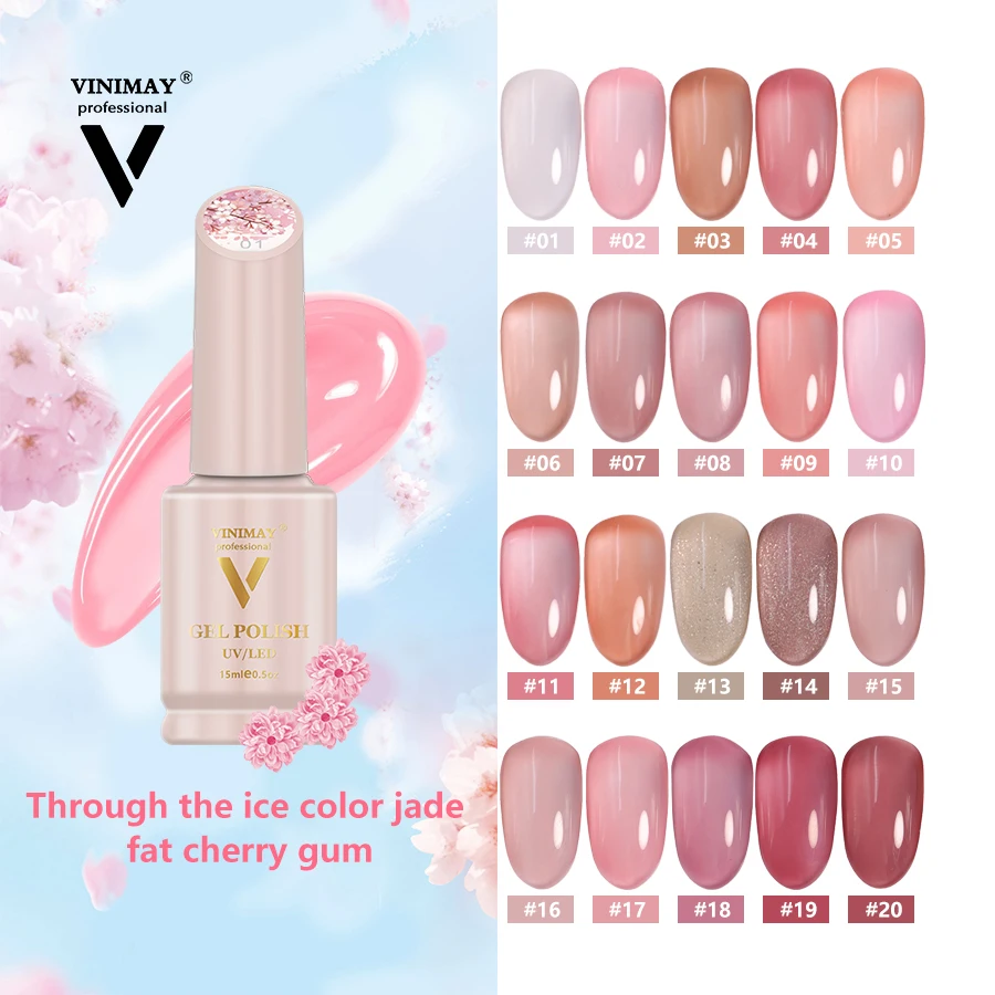 Long Lasting Vinimay Organic Gel Nail Polish Beauty Uv Gel Soak Off Nude Fashion Nail Polish UV Gel Wholesale