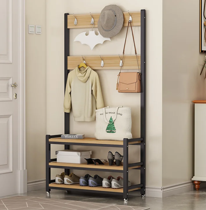 Custom Made Living Room Metal Hall Tree Clothes Hanger Entryway Shoe Coat Rack