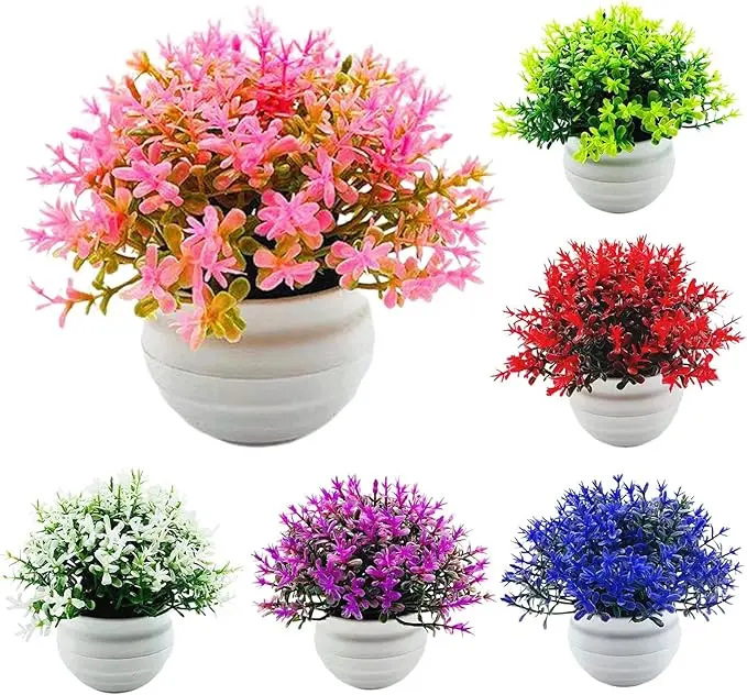 Artificial Plant Pot Ornamental Photo Props Plastic Desktop Fake Grass Plants for Home Decoration