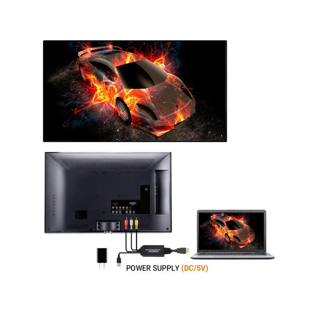  HDMI к RCA конвертер кабель композитный AV Шнур адаптер папа-папа видео вход 3 разъем выход