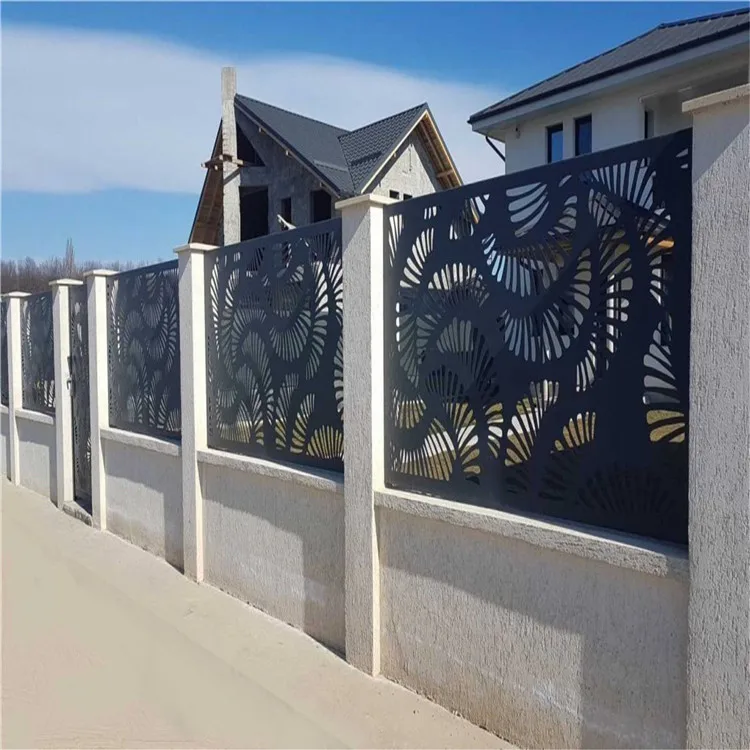 privacy tape fence decorative laser cut metal fencing panels