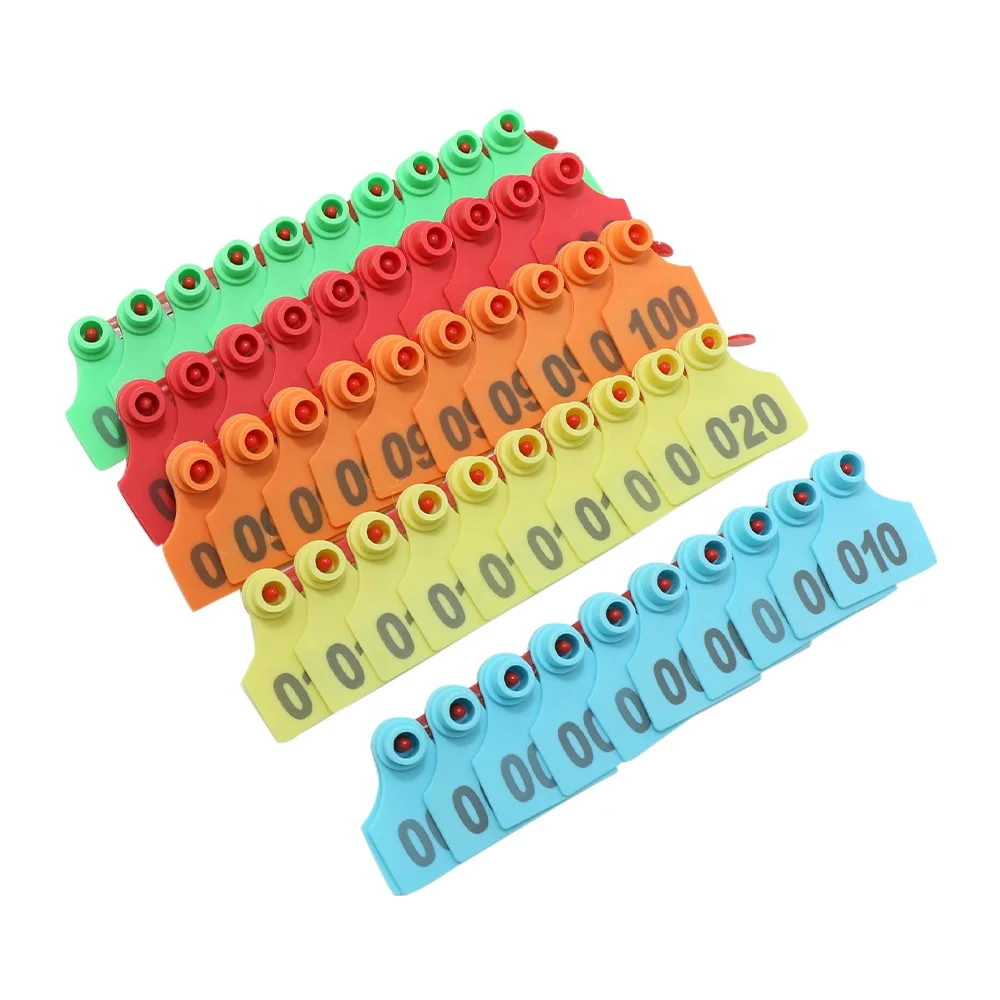 001-100 Number 5 Colors Plastic Tagger Sheep Cattle Hog Swine Sow Ear Tags TPU Animal Pig Ear Tag