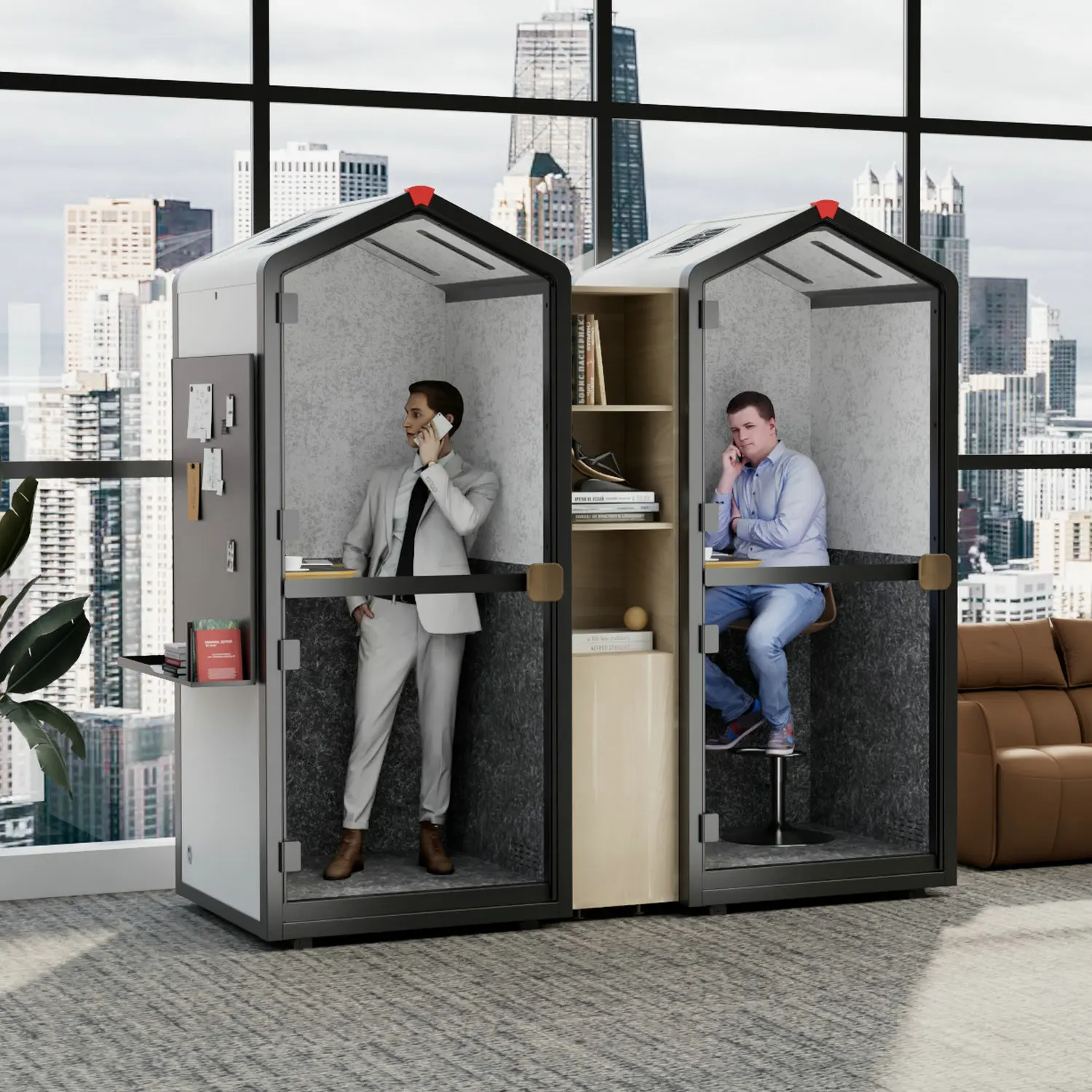 Loctek EPD105 25min Quick Installation Height Adjustable Acoustic Meeting Pod Soundproof Booth Prayer Room Single Office Pod