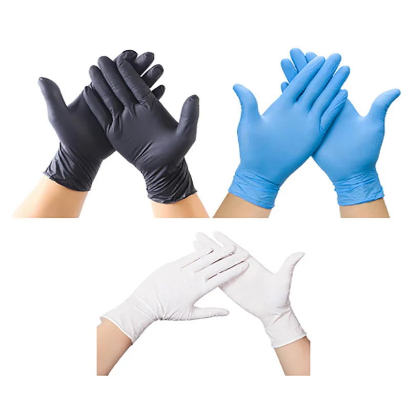 Wholesale of disposable medical blue nitrile powder free gloves and safety protective gloves