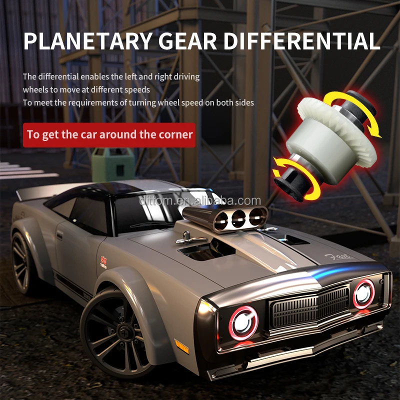 SCY-16303 1/16 2.4G RC Muscle Car 4WD Electric Flat Drift Racing Vehicle With Demon Angel Eyes Hadlights