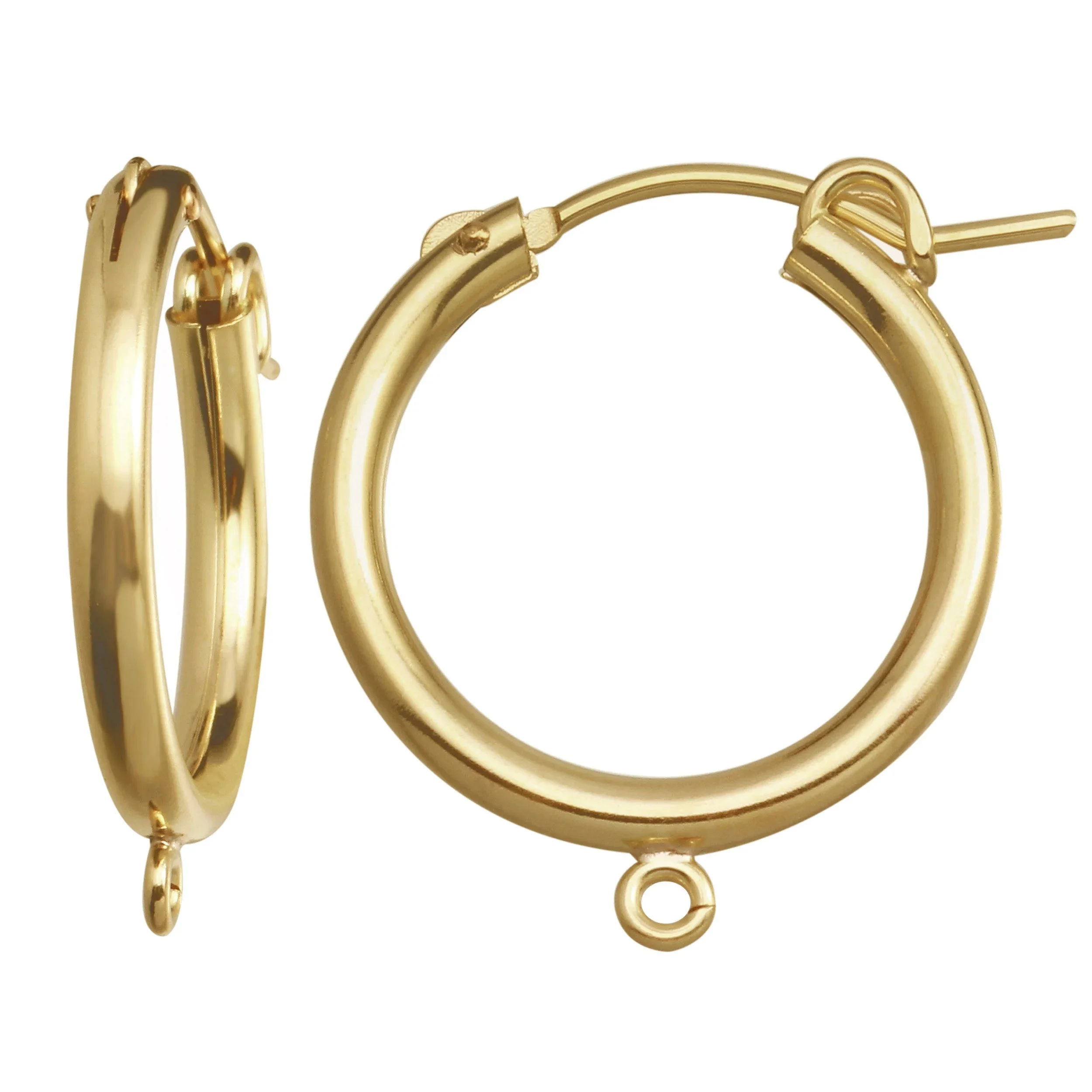 GP Eurowire hoop with open ring permanent jewelry chains making findings 14k Gold Filled eurowire hoop with open ring