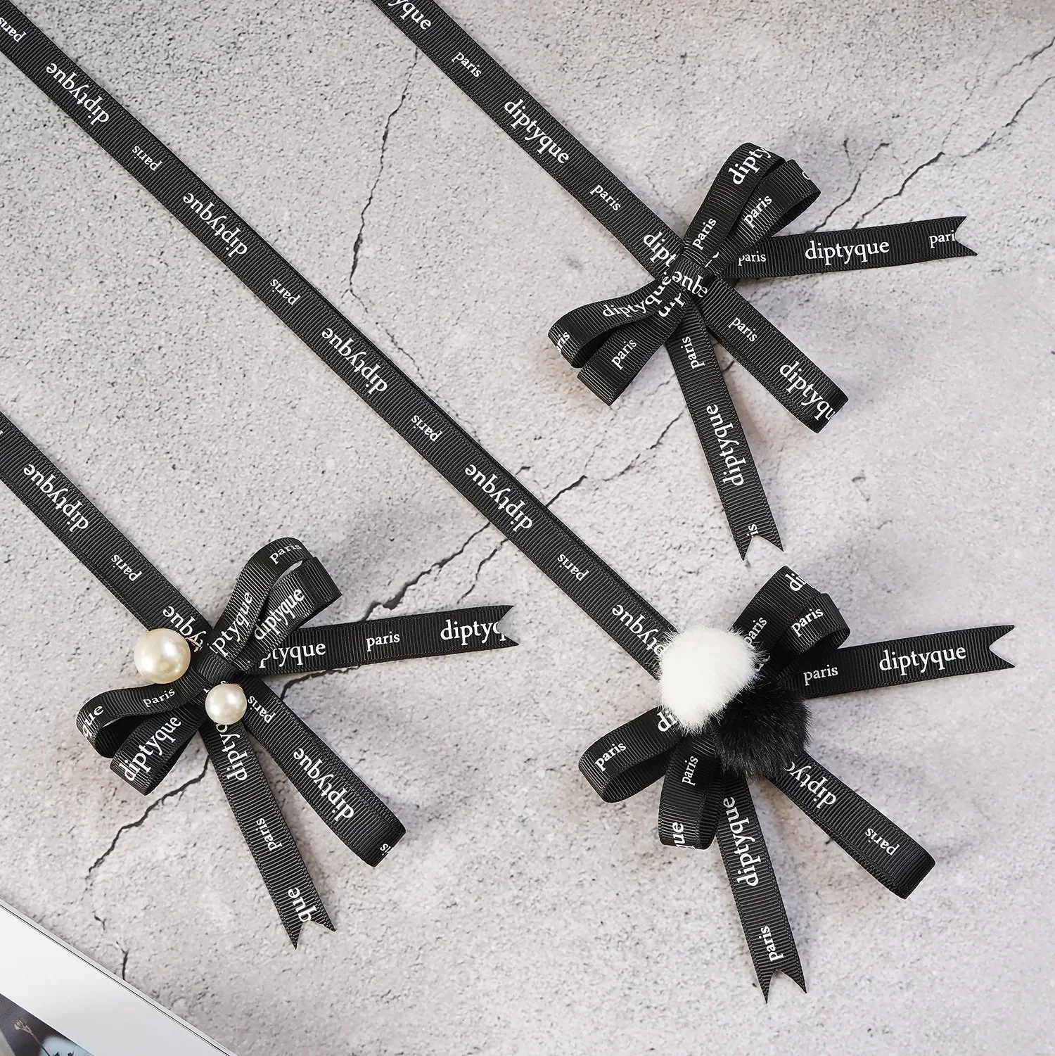 Custom Decorative Hang String Fragrance Lanyard Grosgrain Ribbon Satin Bow Aromatherapy Ribbon Bow For Car Decoration