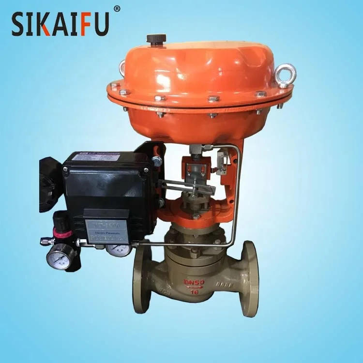 DN50 Single Seat Pneumatic Actuator Control Valve with Positioner