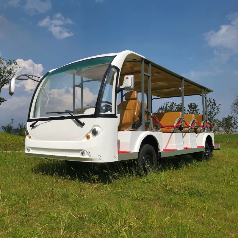 96V AC System Lithium Battery RHD and LHD Limu 23 Passenger Electric Mini Shuttle Bus