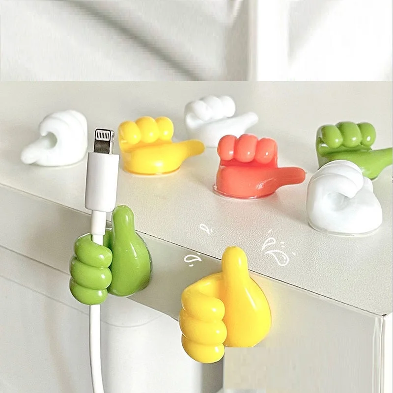 Factory Wholesale Thumb Wire Hook Creative Storage Three Finger Small Hand Hook Traceless Fixed Waterproof Hook