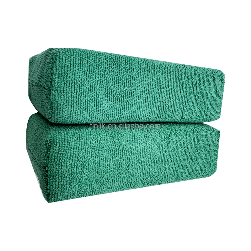 Exported to UK Microfiber Car Cleaning Sponge Durable Usage Lint-Free Customize Size and Colors Applicator