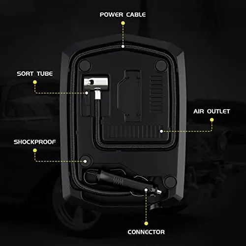 2024 direct sale Portable 12V 80W Car Air Compressor Tire Inflator Smart Digital Display Multifunctional for Car Use