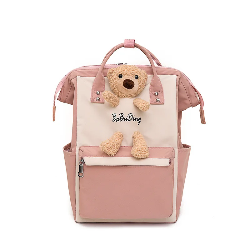 new shoulder bag bear waterproof Nylon backpack Clip bag large-capacity mommy bag can be ordered with LOGO