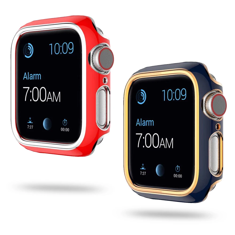 Гладкий Чехол Newrst из поликарбоната для Apple Watch 7 серия 6 SE 5 4 3 Жесткий Бампер для iWatch 38/40/41/42/44/45 мм защитный чехол