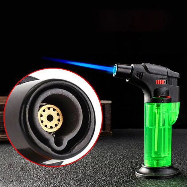 home cigar welding spray gun Inflatable lighter wind straight blue flame aromatherapy Igniter