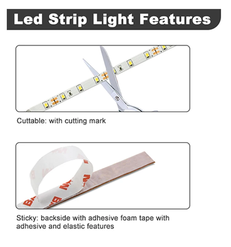 LED Strip Light Remote Control Flexible 5V 12V 24V 5M 8M 2835 SMD RGB led Smart Strip light /Led Strip Lights/Led Light Strip