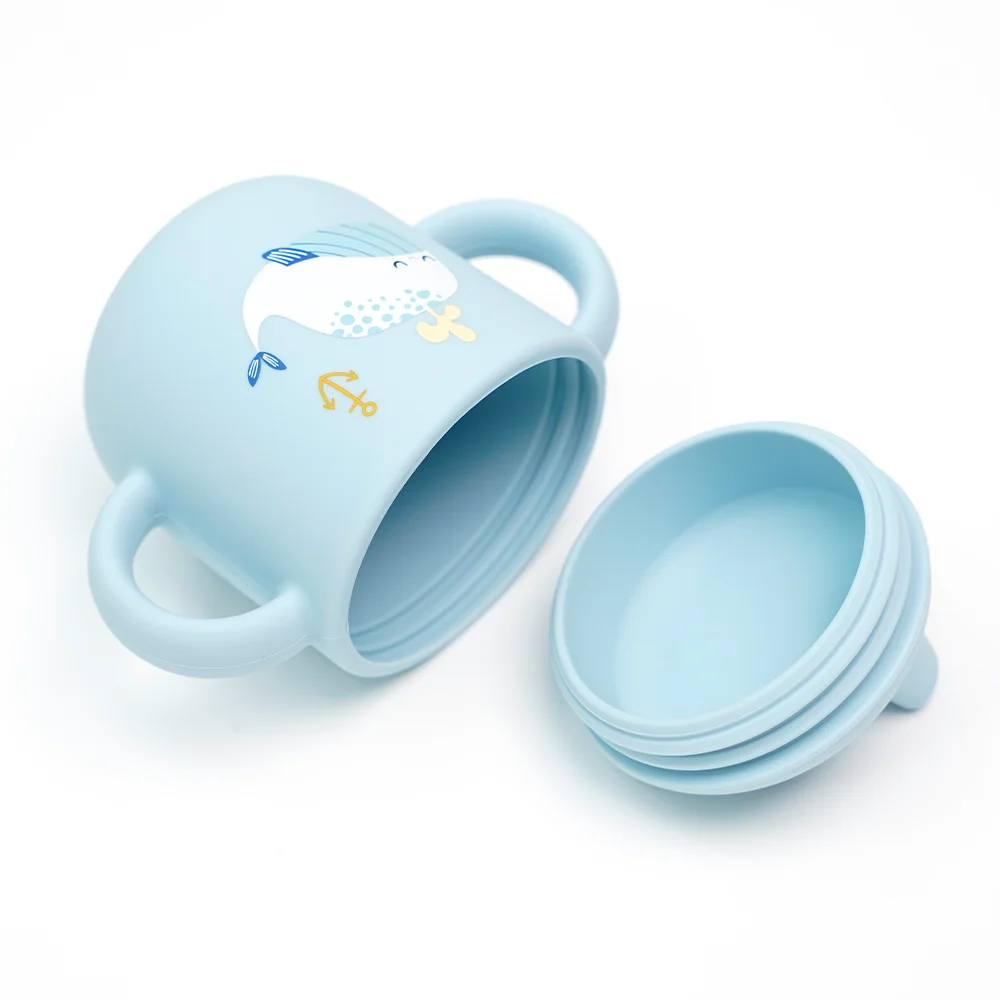 Toddler Cups Baby Cup Spill Proof and Non-Slip Handles Easy-to-Suck Soft Silicone Sippy Toddler Cup