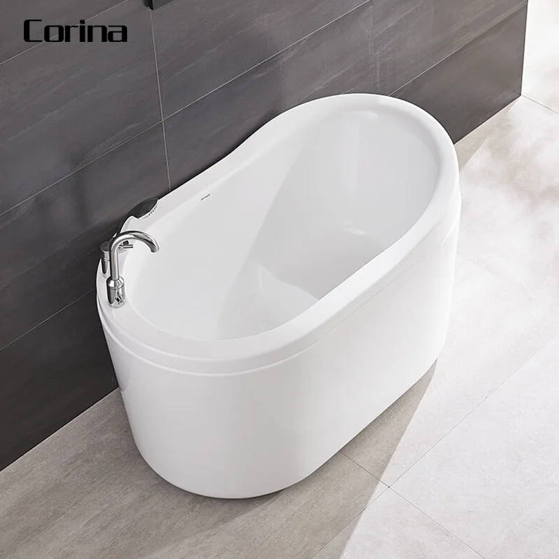 Enamelled Cast Iron Soaking Freestanding Bathroom Tub With Tap Hole
