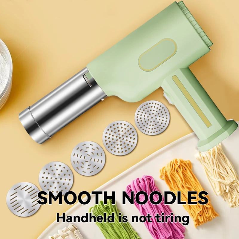 Portable Pasta Maker Compact Electric Rechargeable Noodle Machine for Fresh Spaghetti Ramen Pasta for Home and Outdoor Camping
