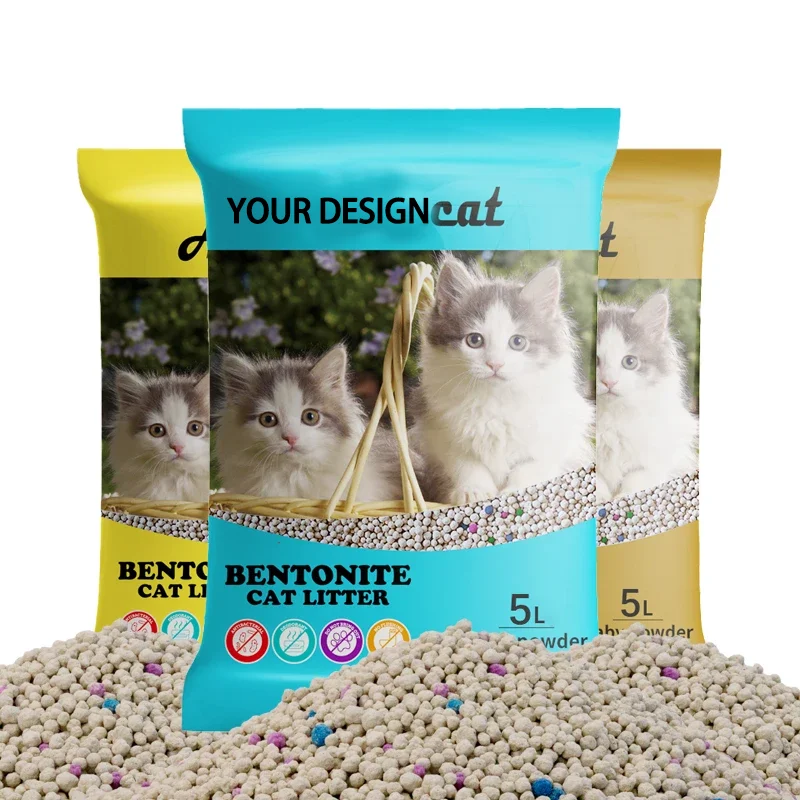 Ama-Zon Partner Factory Custom Low Dust Eco Friendly 1-3mm Ball Shape Strong Fragrance Colorful Bentonite Tofu Cat Litter Sand