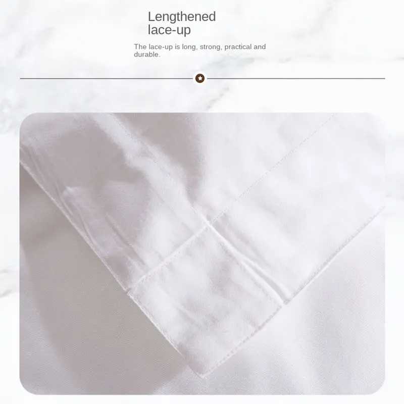 Hotel 4 pieces bedding set 60s pure cotton white satin bed sheets pillow case duvet cover hotel linen bedding set