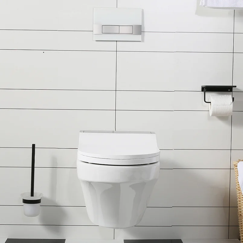 Роскошный безободковый п-ловушка, сантехника, керамический умный настенный туалет с биде