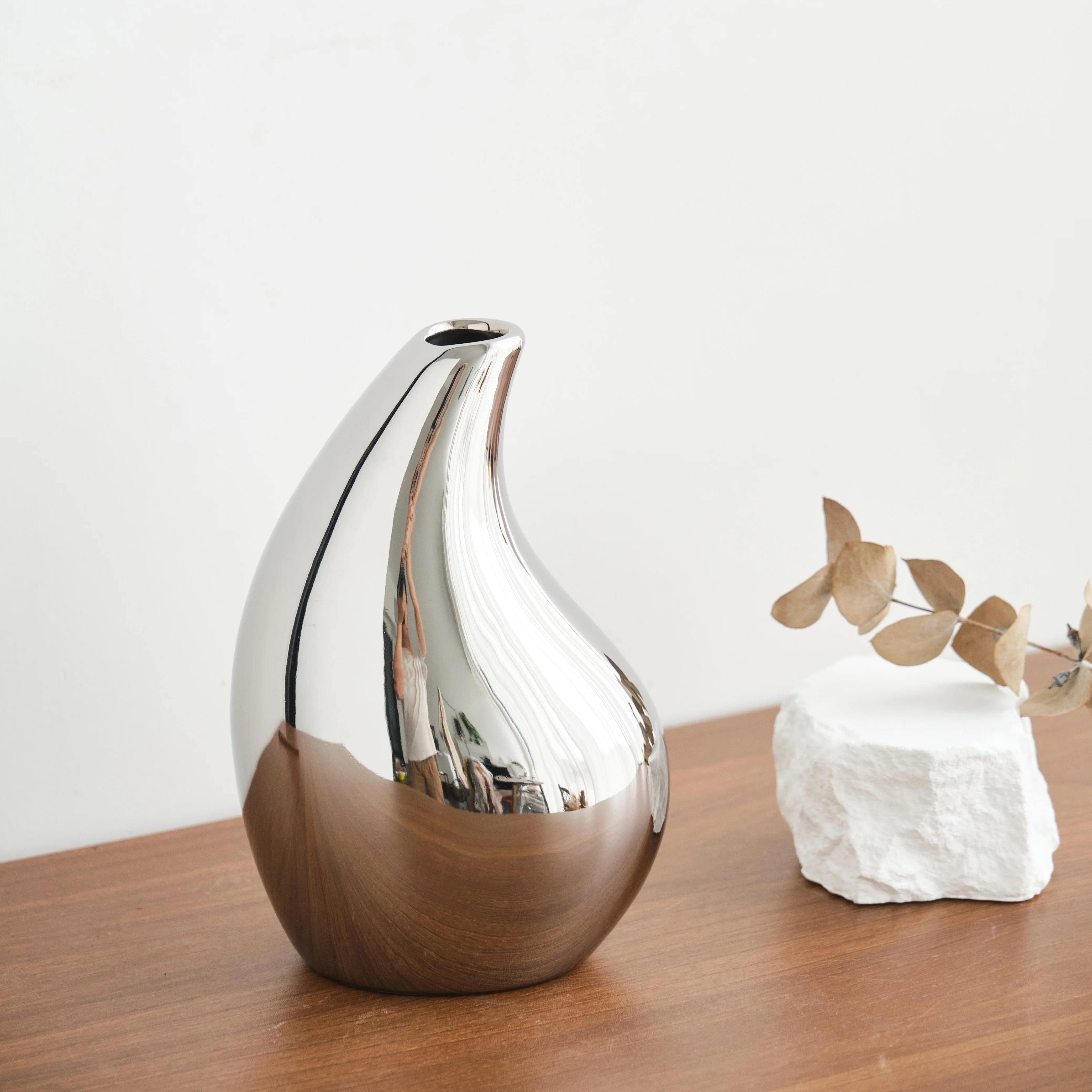 Luxury Style Home Living Room Wedding decoration plant Vase Modern silver ceramic Flower Vase