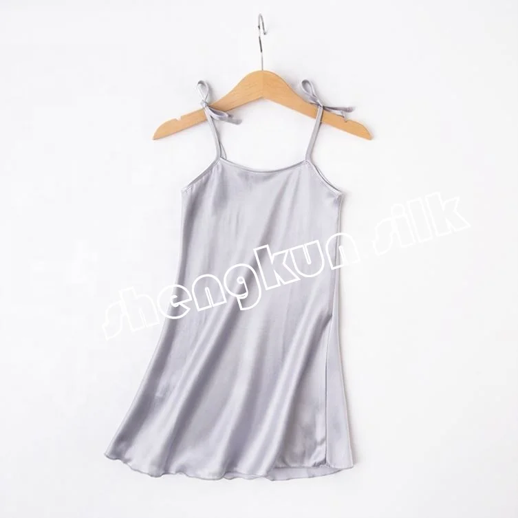 Silk Kids Long Sleeve Silk Comfort Pajamas Set Customized size Solid Color Sleep Wear Pyjamas