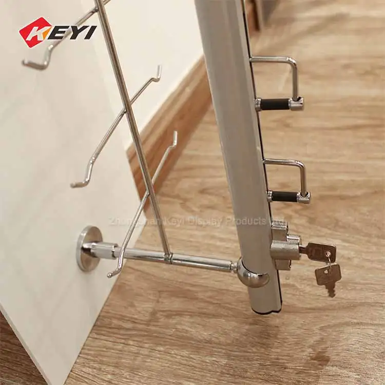 Customized Optical Store Eyeglasses Metal Display Rack Wall Mounted Lockable Kids Sunglasses Display Stand With Lock