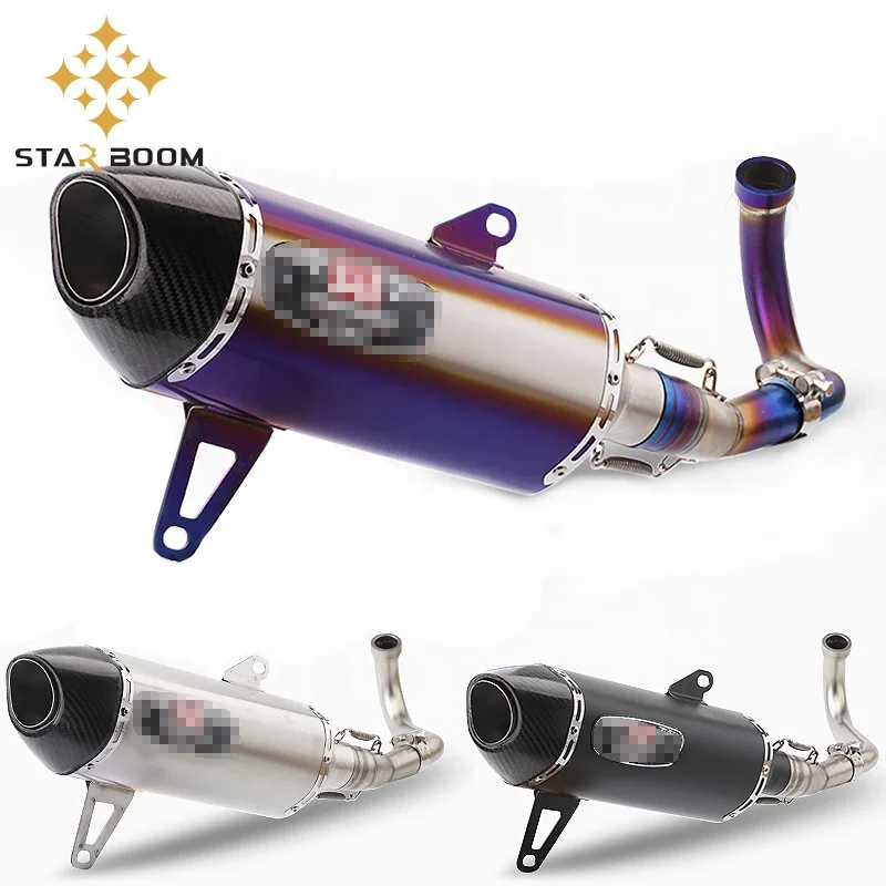 Motorcycle spare parts and accessories Stainless steel +Carbon fiber endcap full exhaust system X-max300 XMAX 250 bike exhaust