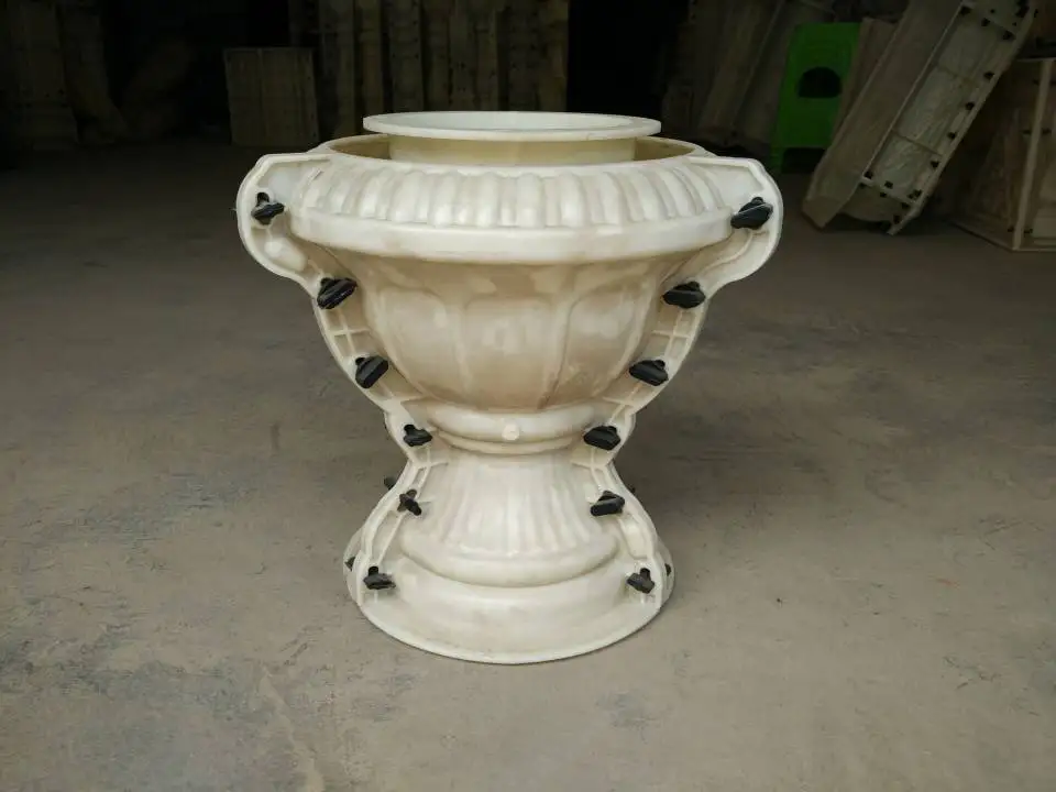 RF concrete big flower pot silicone moulds precast fibreglass planter pot moulds